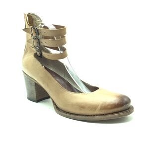 Free Bird Leather Buckle Block Heels Size: 11